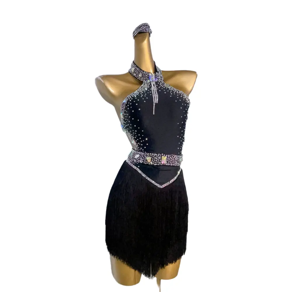 Latin Dance Competition Women's High-end Customized Backless Tassel Skirt Floral Dress Tango Samba Performance Rhinestone Dress
Latin Dance Competition Women's High-end Customized Backless Tassel Skirt Floral Dress Tango Samba Performance Rhinestone Dress