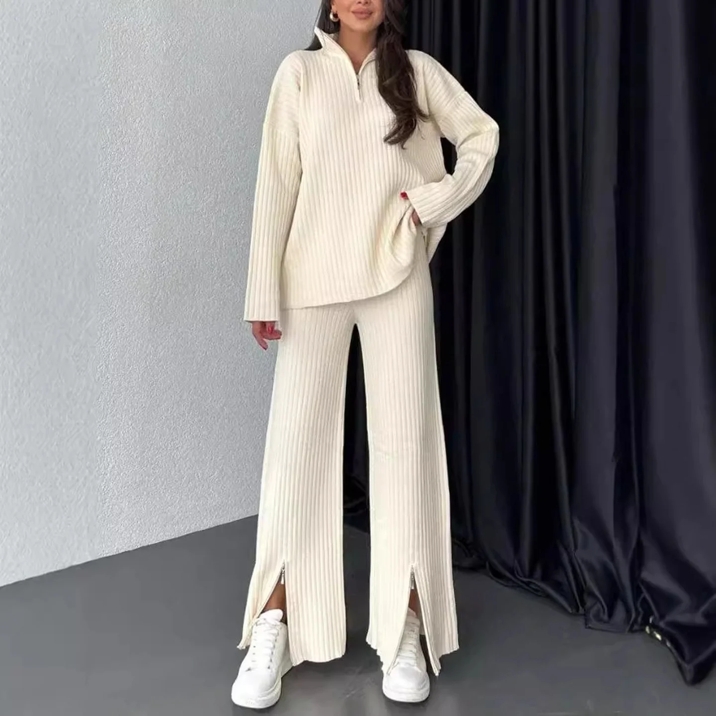 Women's Color Zipper Knitted Two-Piece Set High Winter Casual Sportswear Ensemble Brand Unbranded Spring 2026 Collection
Women's Color Zipper Knitted Two-Piece Set High Winter Casual Sportswear Ensemble Brand Unbranded Spring 2026 Collection