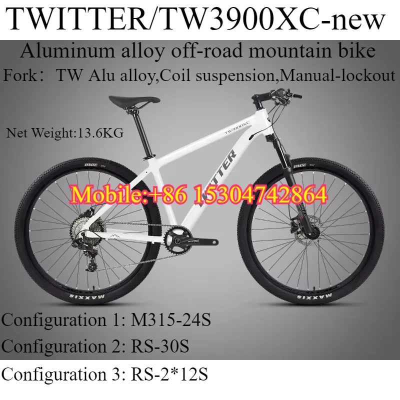 TWITTER 2025 Новый TW3900XC горный велосипед из алюминиевого сплава 27,5/29 MTB Гидравлический дисковый тормоз RS-24S Алюминиевое колесо Алюминиевая ручка
TWITTER 2025 Новый TW3900XC горный велосипед из алюминиевого сплава 27,5/29 MTB Гидравлический дисковый тормоз RS-24S Алюминиевое колесо Алюминиевая ручка