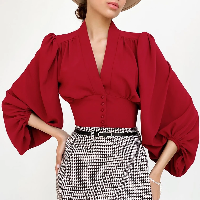 Women's New Hot Selling Fashion Hot Selling 2023 Spot French V-Neck Shirt Temperament Lantern Sleeve Slim Fit Long Sleeve Shirt
Women's New Hot Selling Fashion Hot Selling 2023 Spot French V-Neck Shirt Temperament Lantern Sleeve Slim Fit Long Sleeve Shirt