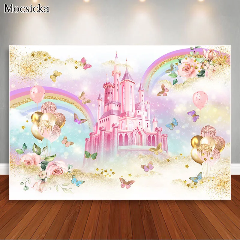 Wonderland Castle Princess Birthday Backdrop Rainbow Butterfly Flowers Gold Glitter Photography Background Dessert Table Decor
Wonderland Castle Princess Birthday Backdrop Rainbow Butterfly Flowers Gold Glitter Photography Background Dessert Table Decor