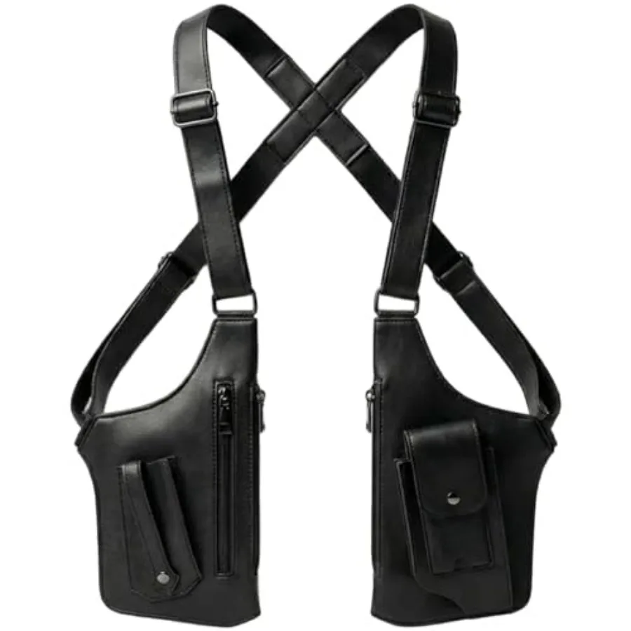 Double Shoulder Armpit Bag for Men Premium Vegan Leather Anti-Theft Underarm Bag, Adjustable Bag with Multiple Pockets Pouch
Double Shoulder Armpit Bag for Men Premium Vegan Leather Anti-Theft Underarm Bag, Adjustable Bag with Multiple Pockets Pouch