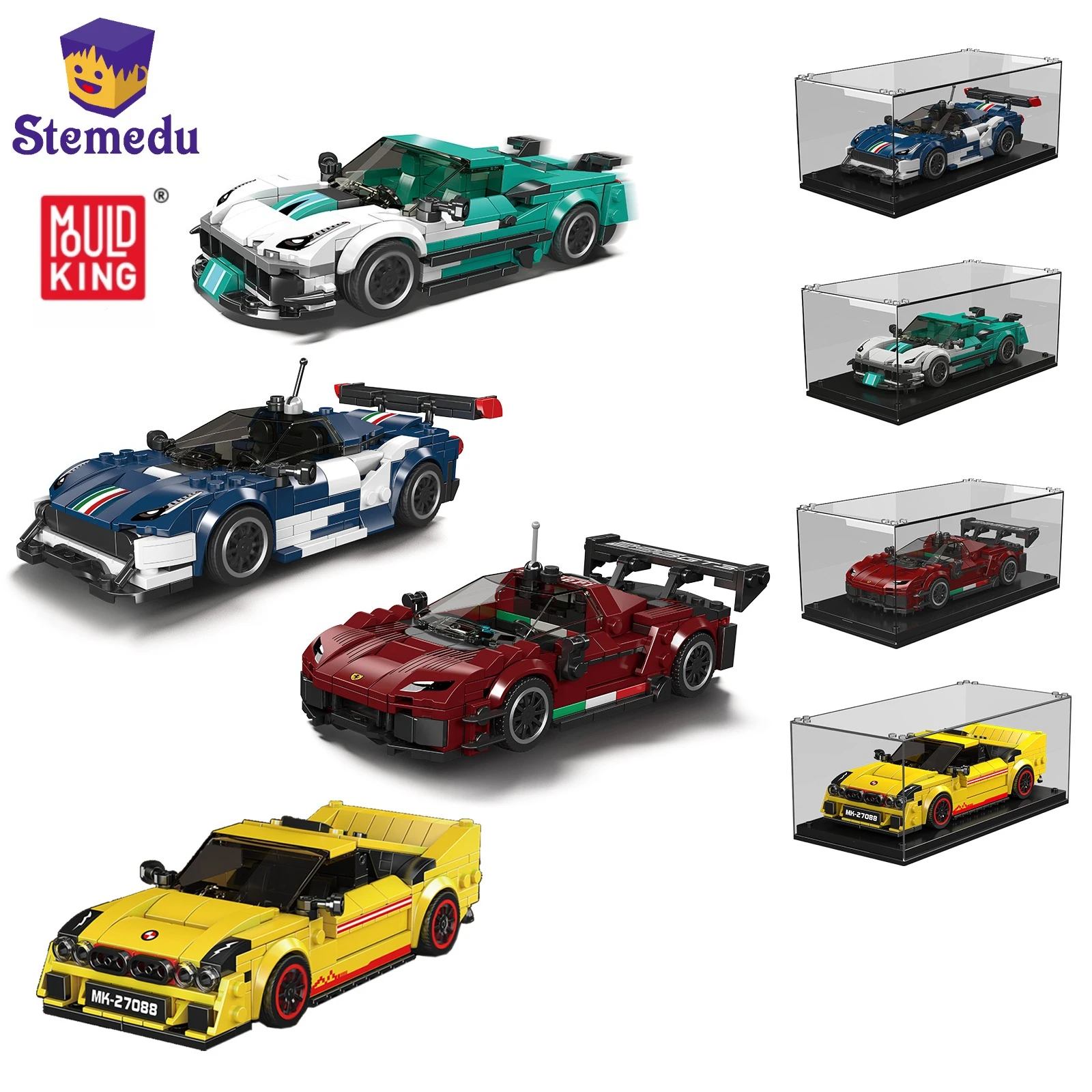 MOULD KING Sport Car Roadster Series Model 27085 27086 27087 27088 DIY Building Block with Display Box EVO38 F296 F488 GT3 F8XX
MOULD KING Sport Car Roadster Series Model 27085 27086 27087 27088 DIY Building Block with Display Box EVO38 F296 F488 GT3 F8XX