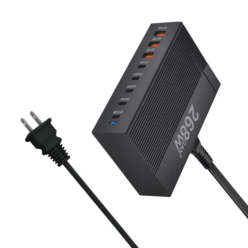268W 8-port GaN Desktop Charger USB Type C PD Charger USB 3.0 Mobile Fast Charger For Samsung Xiaomi Phone
268W 8-port GaN Desktop Charger USB Type C PD Charger USB 3.0 Mobile Fast Charger For Samsung Xiaomi Phone