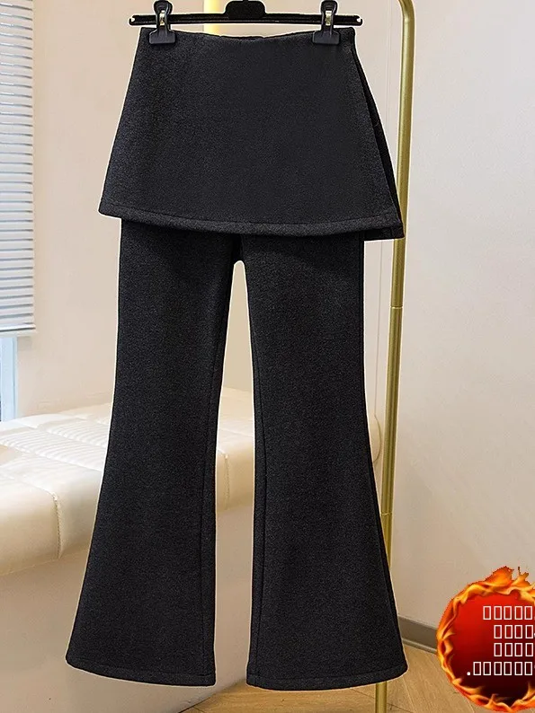 Thiened Flared Tweed Pants High Waist Winter plus Size Women's Faion Casual Loose Fit Fake Two-Piece Micro Flared Trousers
Thiened Flared Tweed Pants High Waist Winter plus Size Women's Faion Casual Loose Fit Fake Two-Piece Micro Flared Trousers