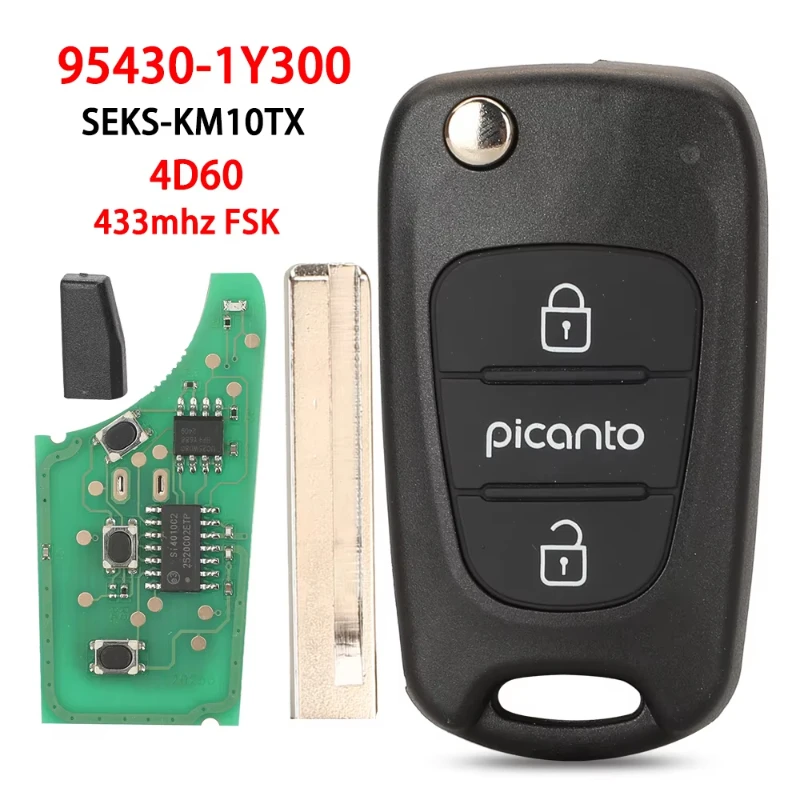 95430 1Y300 SEKS KM10TX 433MHz FSK ID60 Chip Flip Remote Key Fob for Kia Picanto 2011 2012 2013 2014 2015
95430 1Y300 SEKS KM10TX 433MHz FSK ID60 Chip Flip Remote Key Fob for Kia Picanto 2011 2012 2013 2014 2015