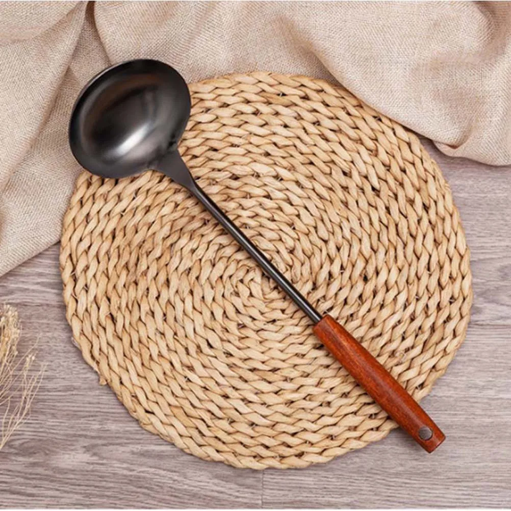 Stainless Steel Soup Ladle Wood Handle Heat Resistant Non-Slip Kitchen Cooking Tool Brown Home Essential
Stainless Steel Soup Ladle Wood Handle Heat Resistant Non-Slip Kitchen Cooking Tool Brown Home Essential