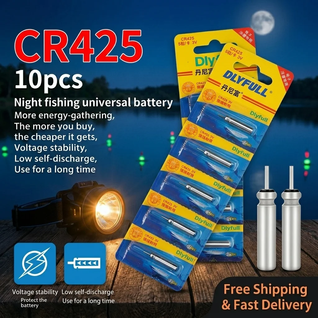 3V CR425 Lithium Button Battery for Luminous Fishing Float LED Bite Alarm Fishing Tackle
3V CR425 Lithium Button Battery for Luminous Fishing Float LED Bite Alarm Fishing Tackle