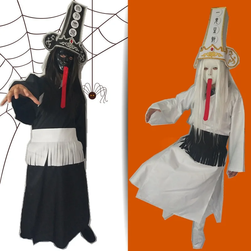 Хэллоуин Черно-Белый Необычный Костюм Призрака Террор Джуэ Цин Динас Древний Костюм Зомби Призрак Одежда
Хэллоуин Черно-Белый Необычный Костюм Призрака Террор Джуэ Цин Динас Древний Костюм Зомби Призрак Одежда