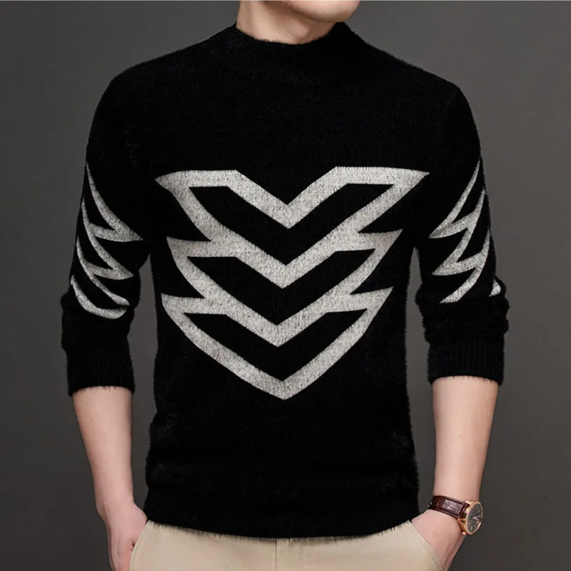 Autumn Winter Vintage Sweater Men Half Turtleneck Black Knitted Pullover Korean Fashion Casual Loose Men Knit Thick Sweaters New
Autumn Winter Vintage Sweater Men Half Turtleneck Black Knitted Pullover Korean Fashion Casual Loose Men Knit Thick Sweaters New