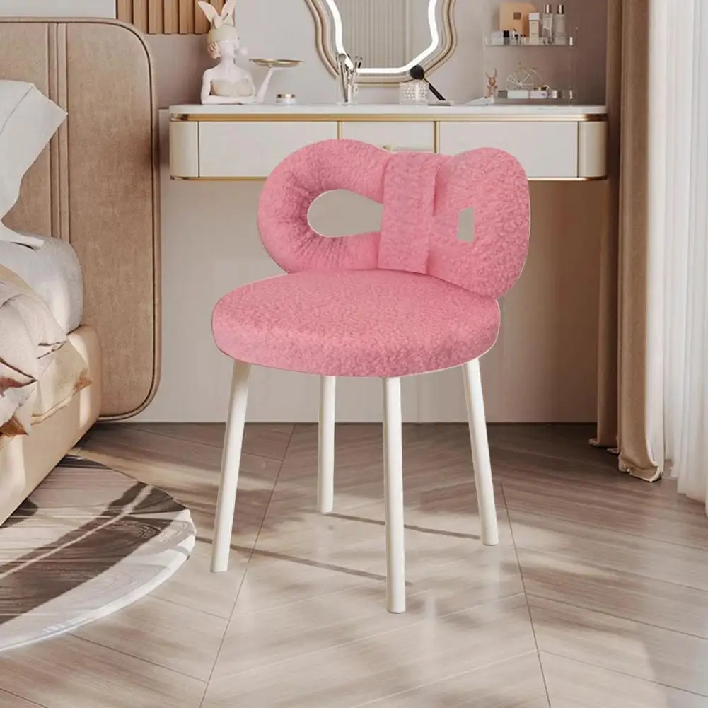 Vanity Stool Bowknot Backrest Chair Faux Wool Women Girls Bedroom Makeup Chair Non-slip Armless Dressing Chair Side Table Seat
Vanity Stool Bowknot Backrest Chair Faux Wool Women Girls Bedroom Makeup Chair Non-slip Armless Dressing Chair Side Table Seat