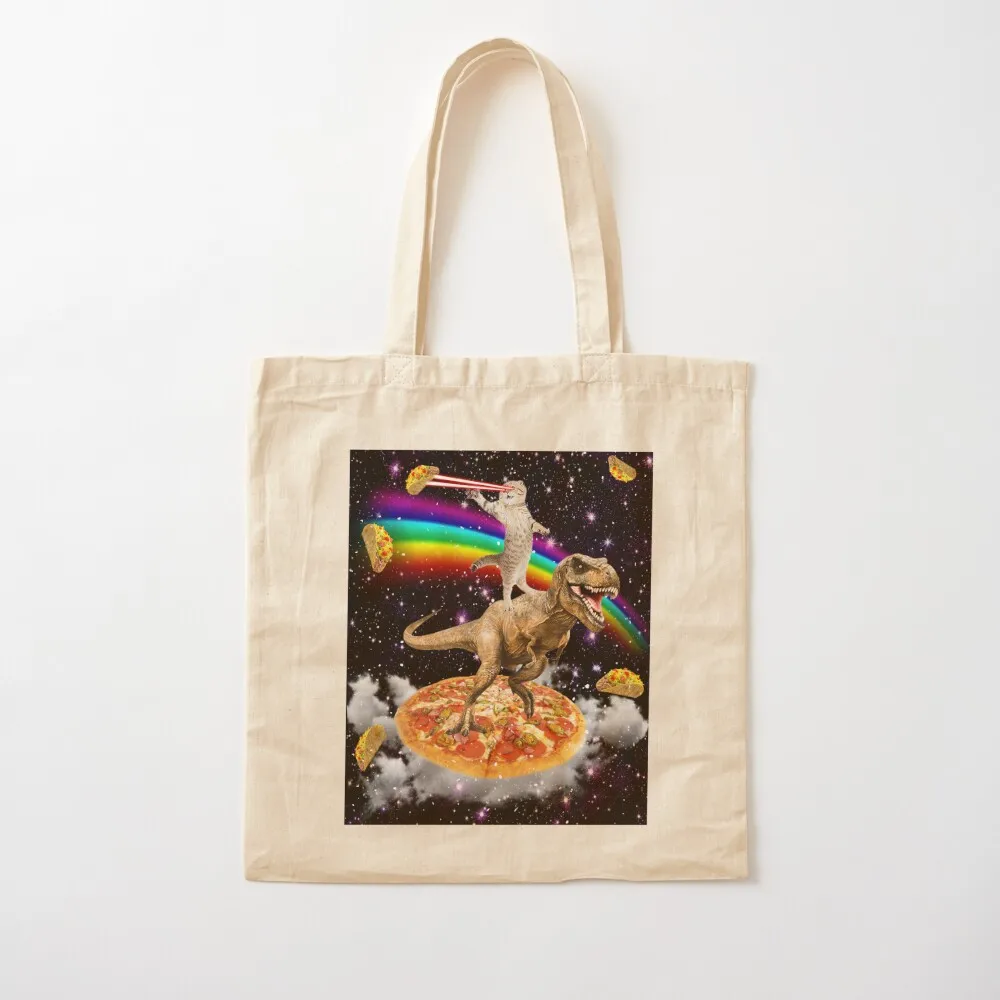 The ORIGINAL Galaxy Laser Eye Cat on Dinosaur on Pizza with Tacos & Rainbow Tote Bag cloth bag woman Canvas Tote Bag
The ORIGINAL Galaxy Laser Eye Cat on Dinosaur on Pizza with Tacos & Rainbow Tote Bag cloth bag woman Canvas Tote Bag