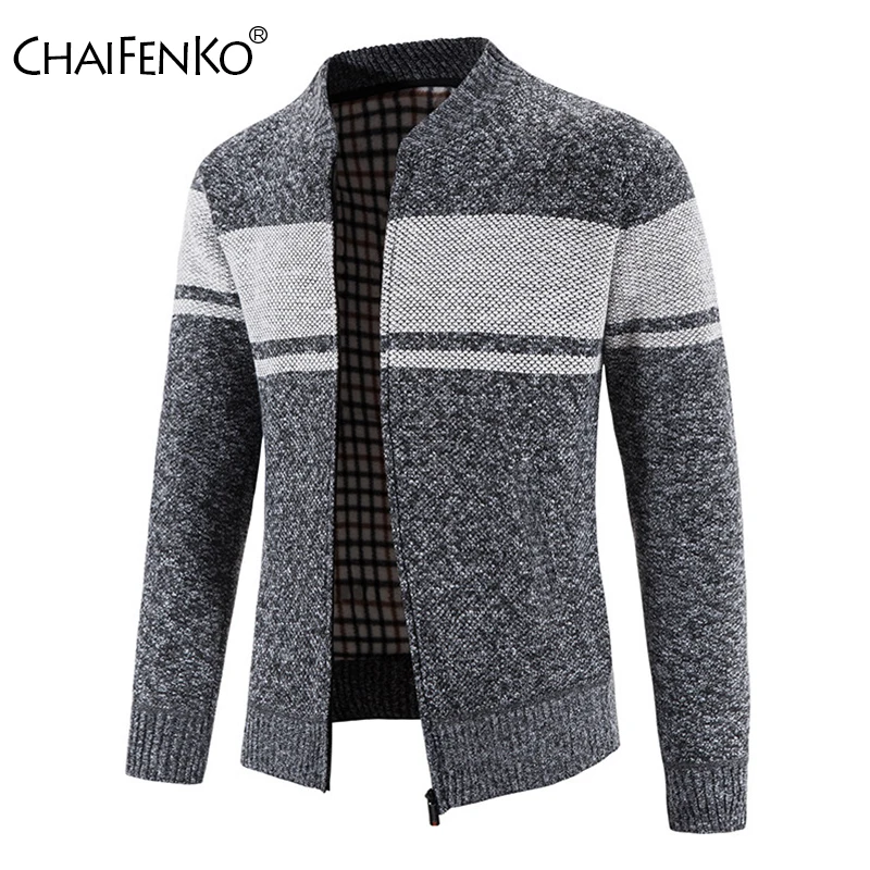 Outdoors Man Baseball Collar Knitted Coats New Keep Warm Fleece Thickening Tops Autumn Winter Fashion Stripe Cardigans Sweater
Outdoors Man Baseball Collar Knitted Coats New Keep Warm Fleece Thickening Tops Autumn Winter Fashion Stripe Cardigans Sweater