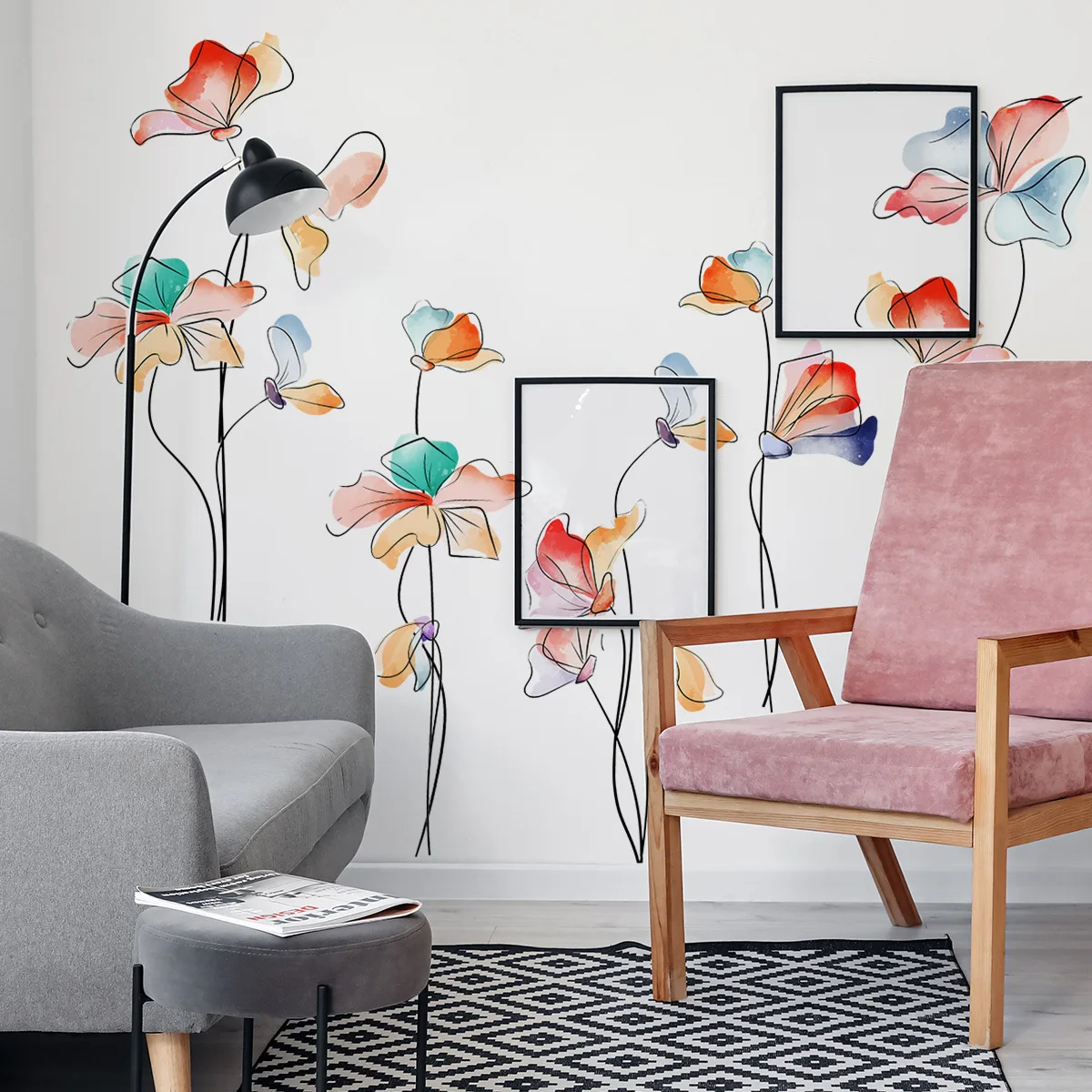 Simple Colorful Flowers Wall Sticker Sofa Background Living Room Decoration Self-adhesive Plant Wallpaper Bedroom Home Decor
Simple Colorful Flowers Wall Sticker Sofa Background Living Room Decoration Self-adhesive Plant Wallpaper Bedroom Home Decor