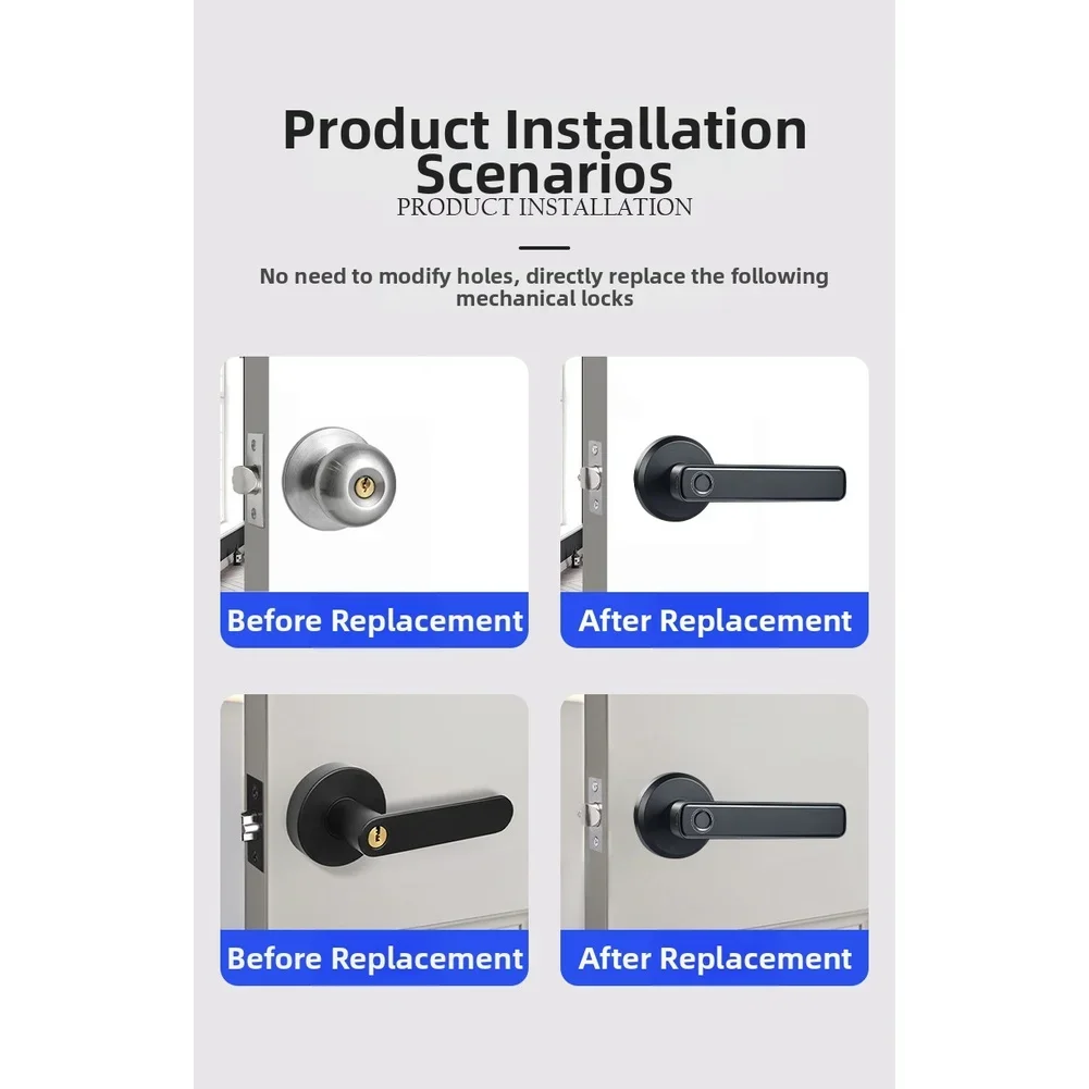 Smart Door Lock Three Point Fingerprint Lock For Home Bedroom Hotel Office Apartment Type C Rechargeable Smart Lock
Smart Door Lock Three Point Fingerprint Lock For Home Bedroom Hotel Office Apartment Type C Rechargeable Smart Lock