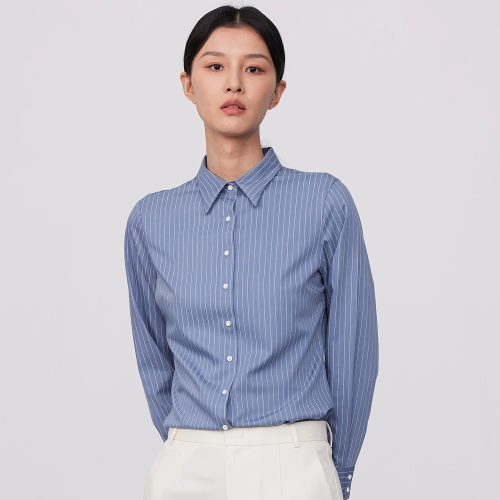 Ladies Office Long Sleeve Wrinkle-Free Striped Work Blouse Tops Without Pocket Versatile Casual Slim-fit Women's Dress Shirts
Ladies Office Long Sleeve Wrinkle-Free Striped Work Blouse Tops Without Pocket Versatile Casual Slim-fit Women's Dress Shirts