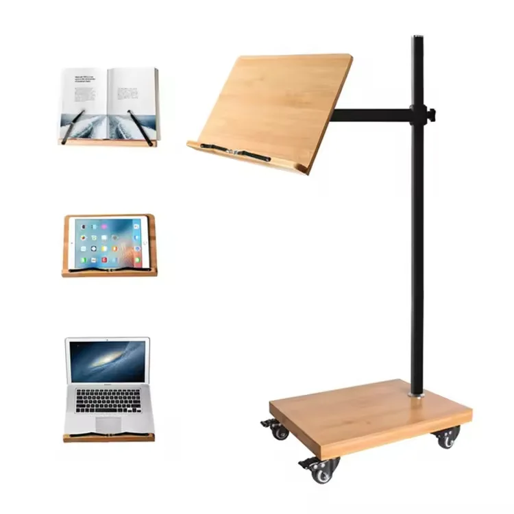Height-adjustable bamboo bookshelves Sturdy metal construction
Height-adjustable bamboo bookshelves Sturdy metal construction
