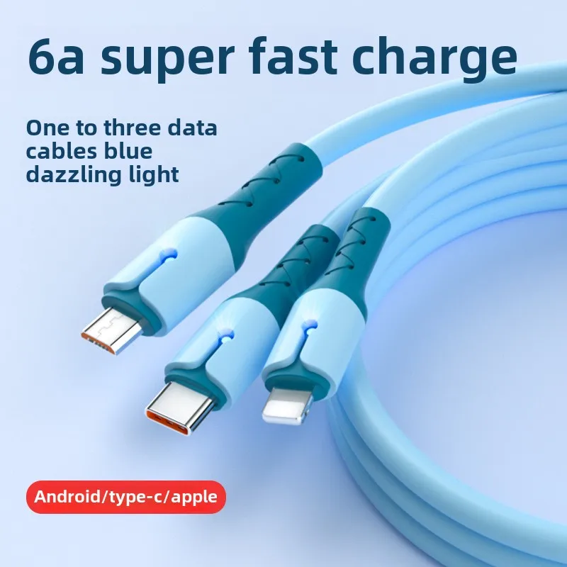 Super Fast Charging Three in One Silicone Data Cable Flash Charging Multifunctional Data Cable Android Charging Cable
Super Fast Charging Three in One Silicone Data Cable Flash Charging Multifunctional Data Cable Android Charging Cable