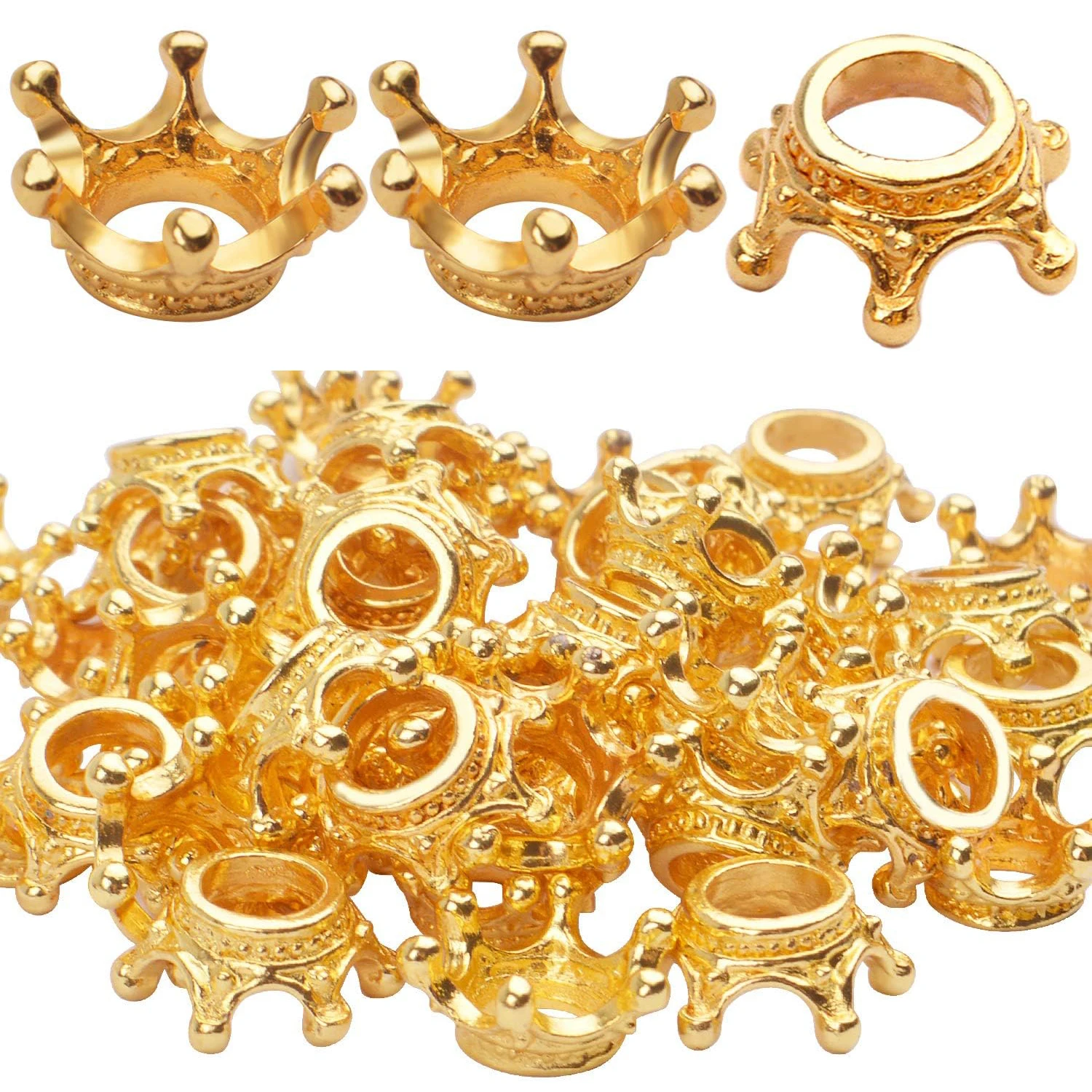 50pcs Crown Shape Charms Loose Beads Pendants Alloy Spacer Beads Big Hole Bracelet Connector Charm for Crafts DIY Jewelry Making
50pcs Crown Shape Charms Loose Beads Pendants Alloy Spacer Beads Big Hole Bracelet Connector Charm for Crafts DIY Jewelry Making
