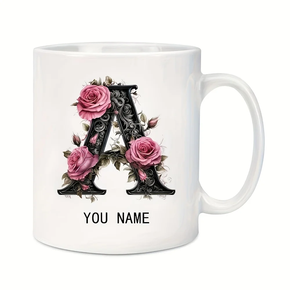11oz White Ceramic Coffee Mug - Custom Floral Monogram Name Cup with 26 Letters Design Ideal Gift for Birthdays & Holidays
11oz White Ceramic Coffee Mug - Custom Floral Monogram Name Cup with 26 Letters Design Ideal Gift for Birthdays & Holidays