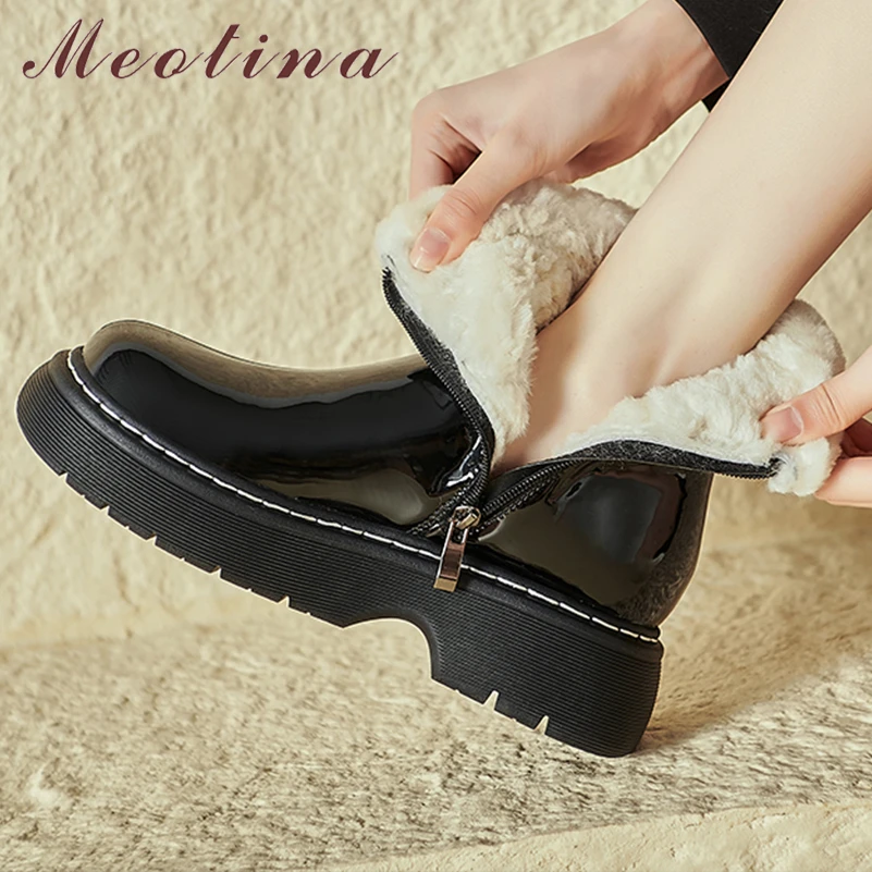 Meotina Women Genuine Leather Ankle Boots Round Toe Platform Thick Mid Heels Wool Zipper Short Boot Lady Fashion Shoes Winter 40
Meotina Women Genuine Leather Ankle Boots Round Toe Platform Thick Mid Heels Wool Zipper Short Boot Lady Fashion Shoes Winter 40