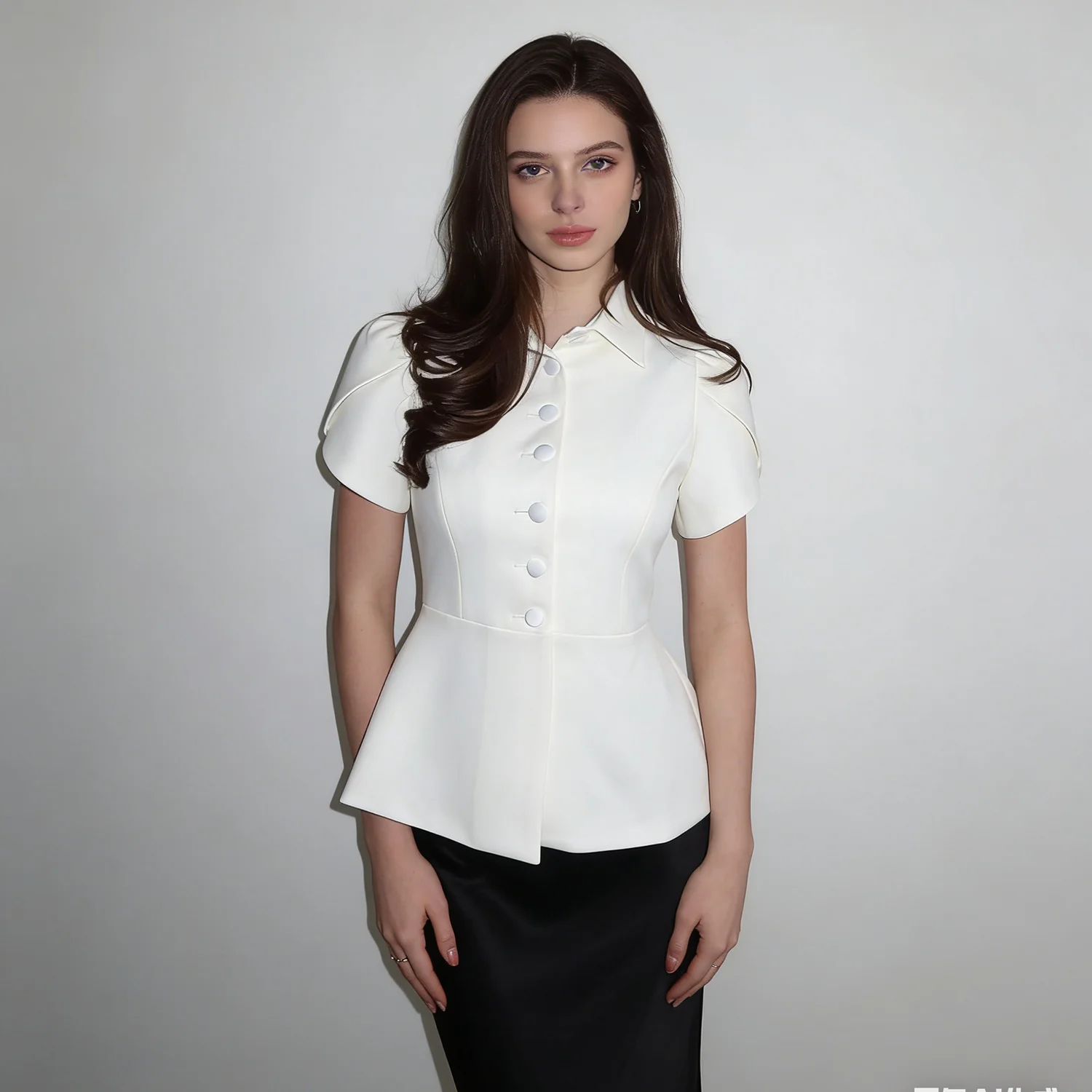 DNBS 2026 Women's White Short Sleeve Peplum Blouse, Button Down Elegant Office Wear Top
DNBS 2026 Women's White Short Sleeve Peplum Blouse, Button Down Elegant Office Wear Top