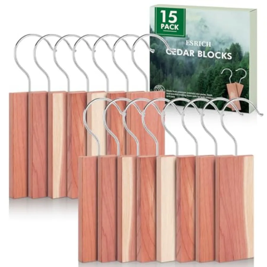 Cedar Blocks for Clothes Storage, 15 Pack with Metal Hooks, 100% Natura Cedars Wood for Closets, Cedars Planks with Sandpaper,
Cedar Blocks for Clothes Storage, 15 Pack with Metal Hooks, 100% Natura Cedars Wood for Closets, Cedars Planks with Sandpaper,