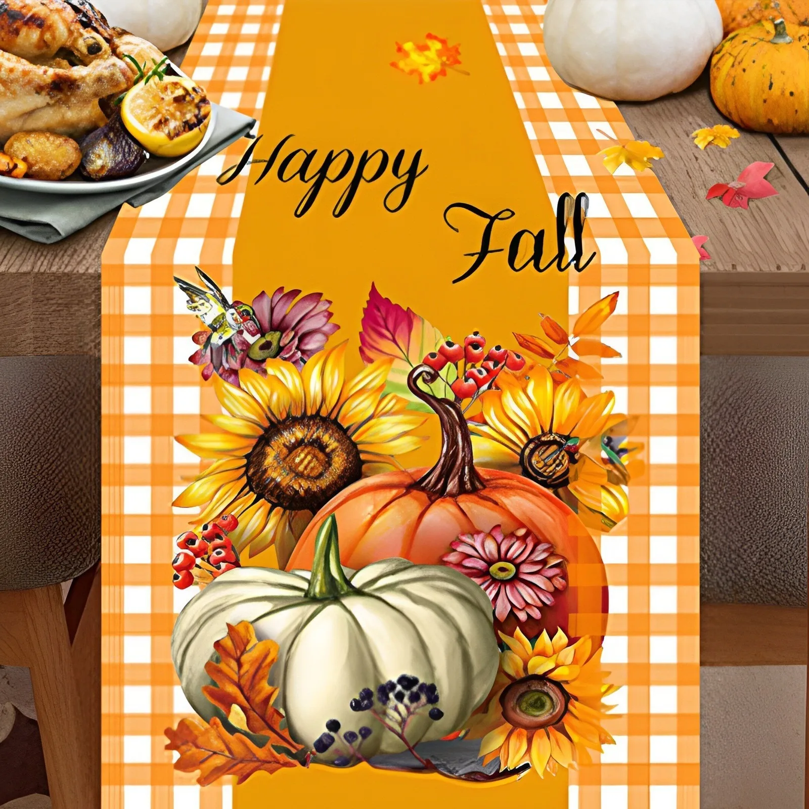Rustic Sunflower Plaid Linen Table Runner Table And Kitchen Linens Home Decor Items For Family Dinner Harvest Autumn Festival
Rustic Sunflower Plaid Linen Table Runner Table And Kitchen Linens Home Decor Items For Family Dinner Harvest Autumn Festival