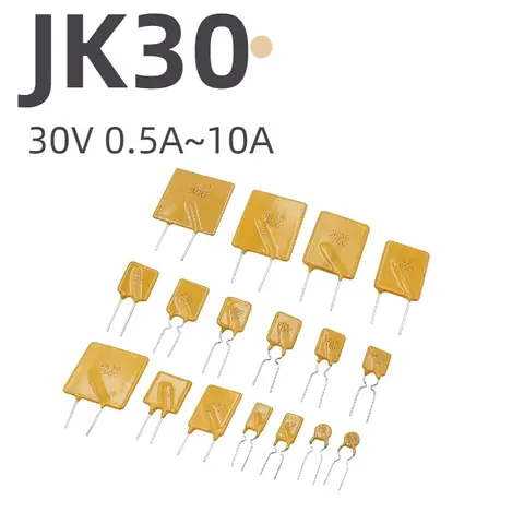 JK30 Resettable Fuse 30V PTC Polymer PPTC DIP JK30 0.5A 0.9A 0.75A 1.1A 1.35A 1.6A 1.85A 2A 2.5A 3A 4A 5A 6A 7A 8A 9A 10A
