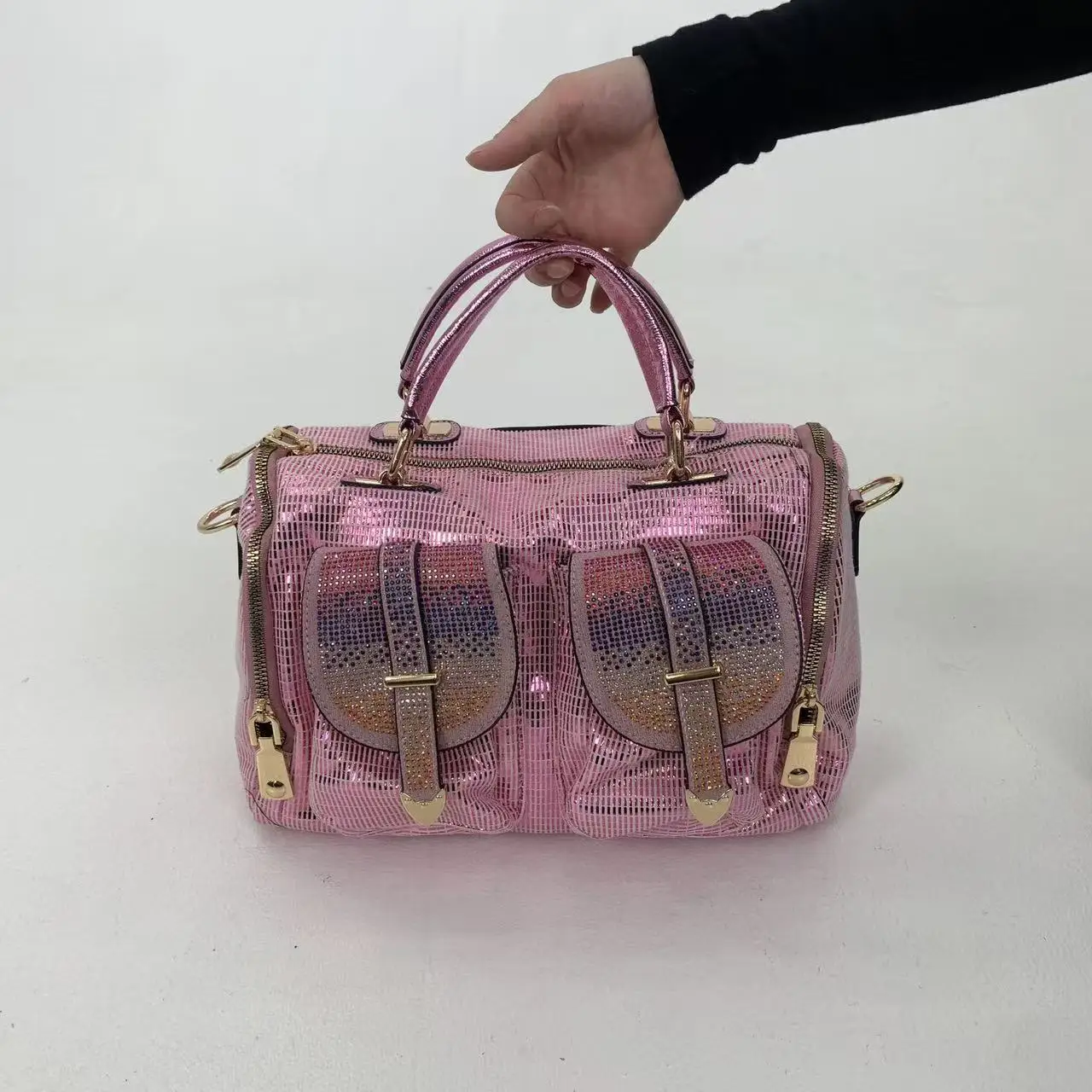 Women's Mesh Rainbow Rhinestone Sequin Tote Elegant Multi-Pocket Large Capacity Shoulder Crossbody Bag Casual Office Handbag
Women's Mesh Rainbow Rhinestone Sequin Tote Elegant Multi-Pocket Large Capacity Shoulder Crossbody Bag Casual Office Handbag