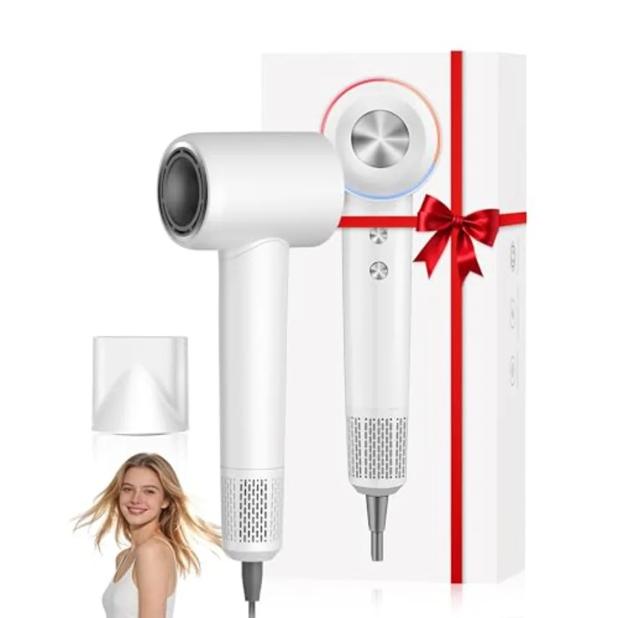 Ionic Hair Dryer, 150, 000 RPM High-Speed Professional Blow Dryer for Fast Drying, 500M Negative Ions and Thermo-Control, Magne
Ionic Hair Dryer, 150, 000 RPM High-Speed Professional Blow Dryer for Fast Drying, 500M Negative Ions and Thermo-Control, Magne