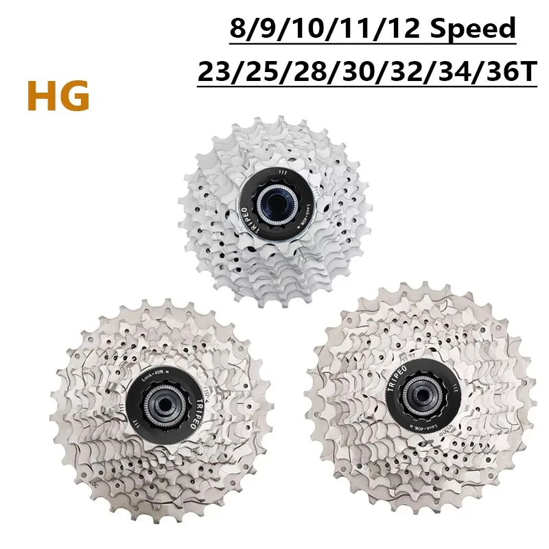 TRIPEO 8/9/10/11/12 Speed Road Bike Freewheel 8V9V10V11V12V 23T/25T/28T/30T/32T/34T/36T catraca K7 Bicycle Cassette for HG Hub
TRIPEO 8/9/10/11/12 Speed Road Bike Freewheel 8V9V10V11V12V 23T/25T/28T/30T/32T/34T/36T catraca K7 Bicycle Cassette for HG Hub