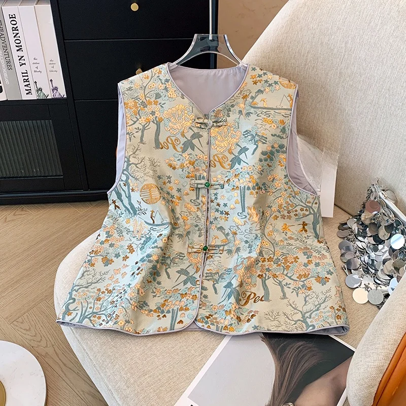 Artistic Large Size Embroidered Heavy Work Chinese Style Vest Top New Seasonal Fashionable Jacket Outerwear for Women
Artistic Large Size Embroidered Heavy Work Chinese Style Vest Top New Seasonal Fashionable Jacket Outerwear for Women