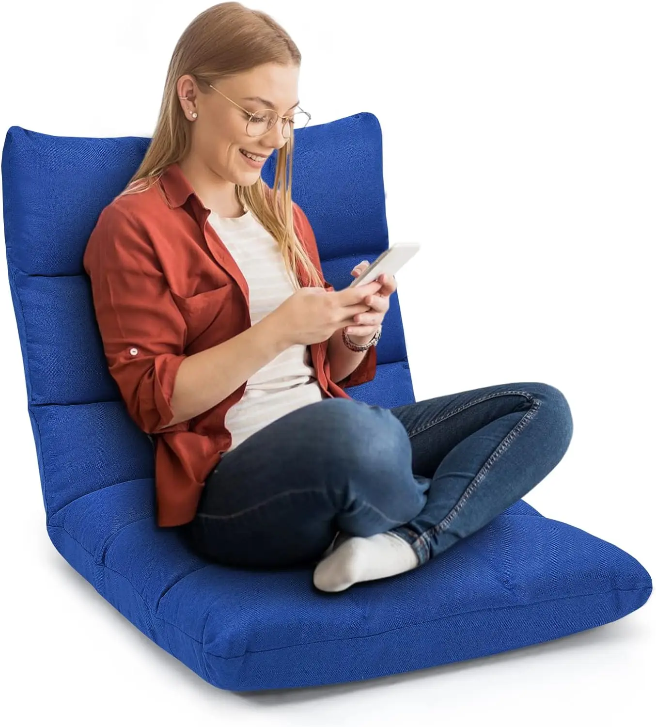 Floor Chair, Folding Chair with Back Support,Alloy Steel Frame, Lazy Sofa for Playing Reading Recliner for Adults, Kids
Floor Chair, Folding Chair with Back Support,Alloy Steel Frame, Lazy Sofa for Playing Reading Recliner for Adults, Kids