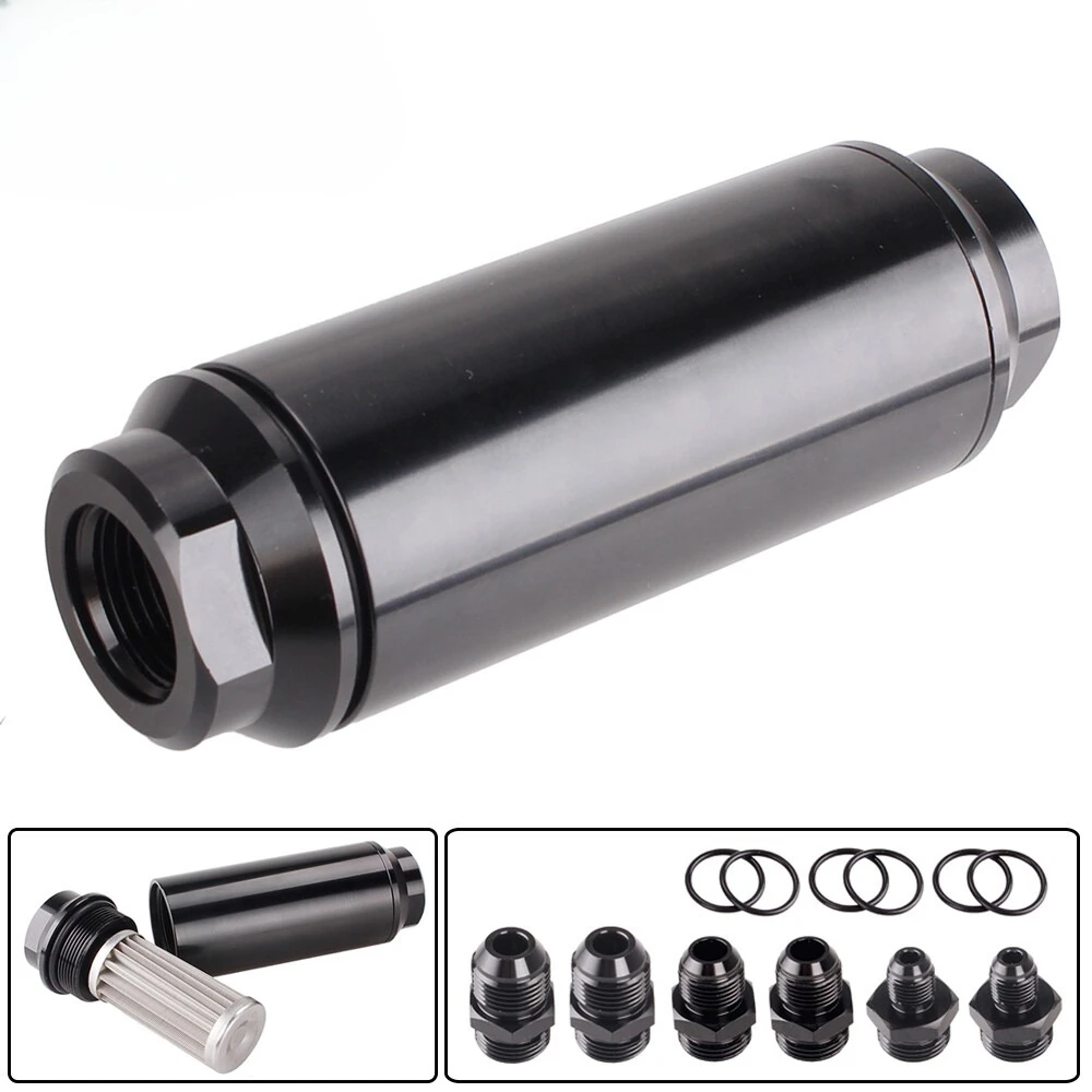 Universal Racing In-Line Fuel Filter With AN 6 8 10 Fittings Adapter 40 Micron
Universal Racing In-Line Fuel Filter With AN 6 8 10 Fittings Adapter 40 Micron