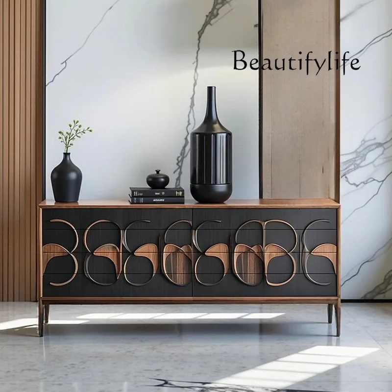 Italian light luxury solid wood dining side cabinet integrated locker against the wall, living room storage entrance cabinet
Italian light luxury solid wood dining side cabinet integrated locker against the wall, living room storage entrance cabinet