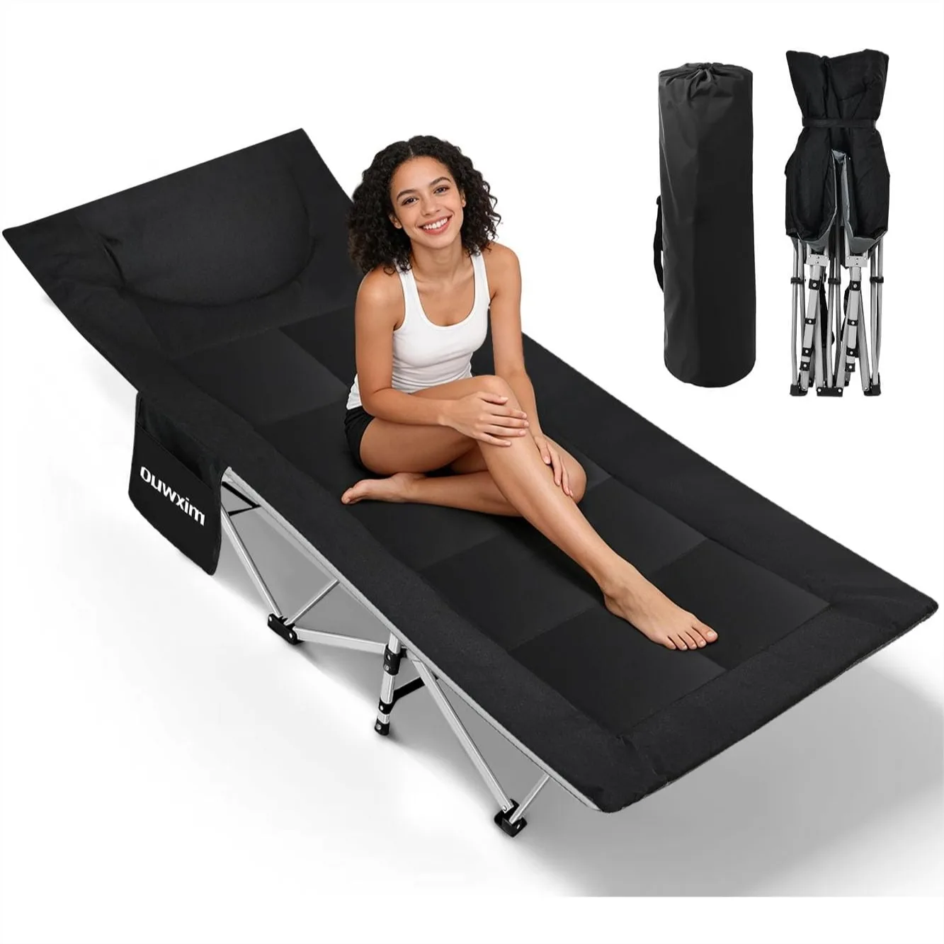 Camping Cots for Adults with Pillow, 450lb Capacity Folding Cot for Sleeping, Compact Storage with Carry Bag
Camping Cots for Adults with Pillow, 450lb Capacity Folding Cot for Sleeping, Compact Storage with Carry Bag
