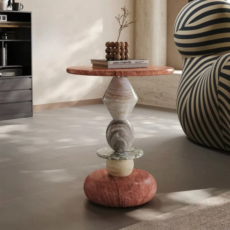 Premium Red Travertine Designer Side Table Luxurious Creative Small Coffee Table & Storage for Balcony
Premium Red Travertine Designer Side Table Luxurious Creative Small Coffee Table & Storage for Balcony