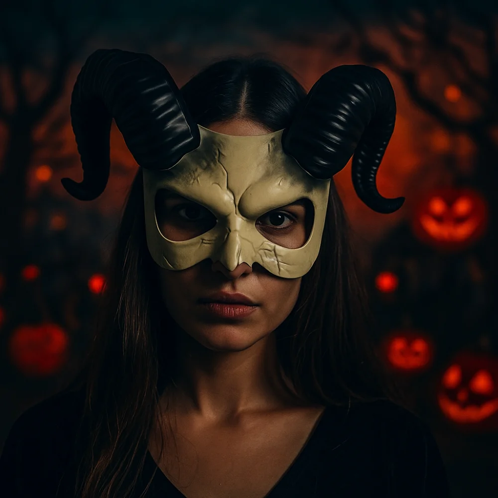 Funny Animal Halloween Mask Plastic Half Face Sheep Horn Mask Cosplay Supplies Party Props Demon Mask Men
Funny Animal Halloween Mask Plastic Half Face Sheep Horn Mask Cosplay Supplies Party Props Demon Mask Men