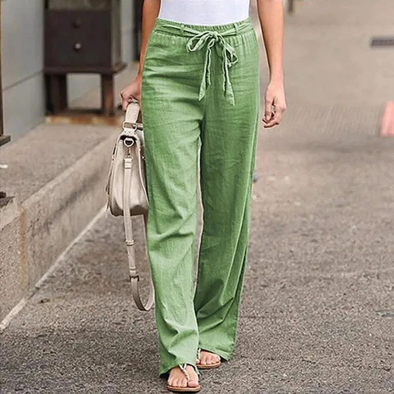 2024 Women Cotton Linen Pants Summer Fashion Elastic Waist Loose Straight Pants Female Casual Solid Color Ankle-length Trousers
2024 Women Cotton Linen Pants Summer Fashion Elastic Waist Loose Straight Pants Female Casual Solid Color Ankle-length Trousers