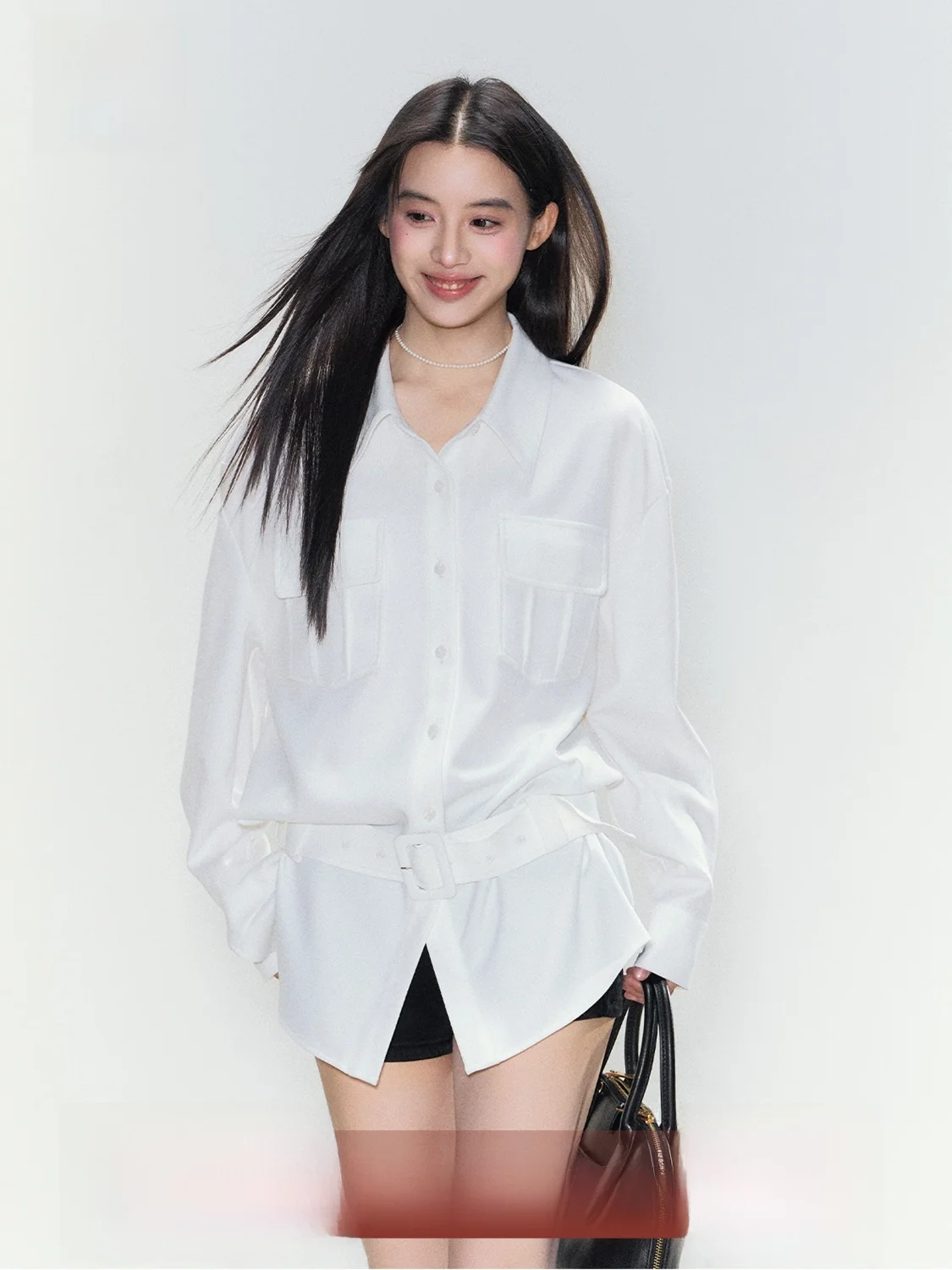FPMZ Late Wind And Shirt Loose Long Sleeve White Shirt Jacket Basic Simple Waist Belt Women's Casual Fashion Polyester Blend
FPMZ Late Wind And Shirt Loose Long Sleeve White Shirt Jacket Basic Simple Waist Belt Women's Casual Fashion Polyester Blend
