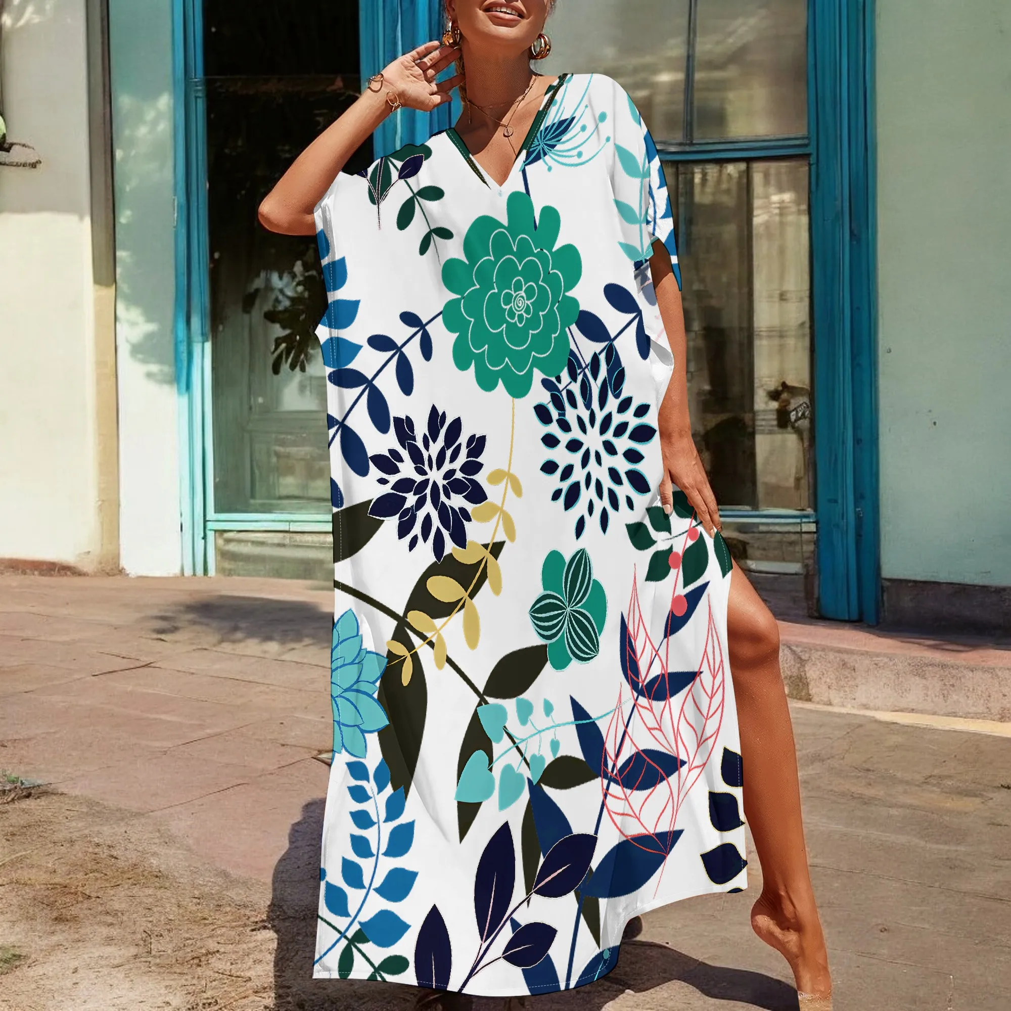 Women's Summer Floral Print Beach Maxi Dress V-neck Casual Loose Fit Long Dresses For Women Vacation Wear
Women's Summer Floral Print Beach Maxi Dress V-neck Casual Loose Fit Long Dresses For Women Vacation Wear