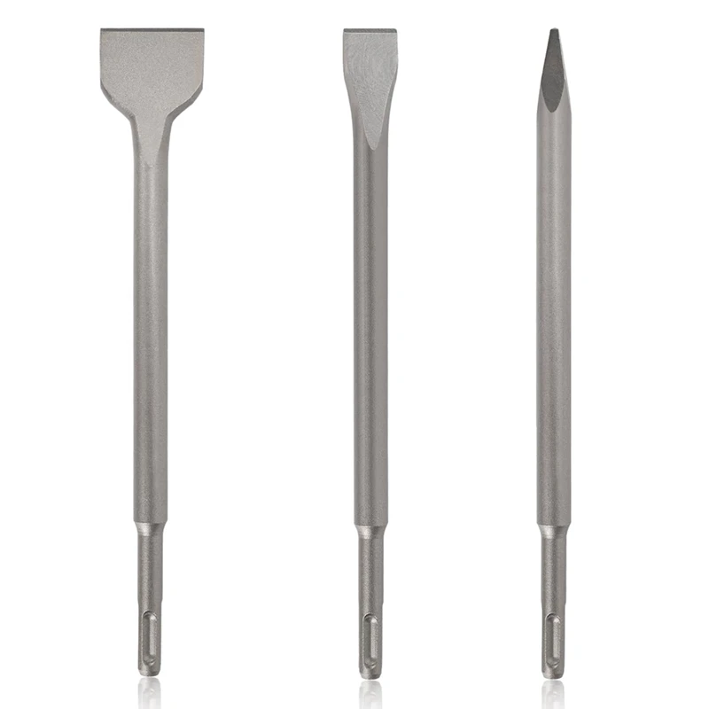 SDS-Plus Chisel Set For Rotary Hammer Drills, 3PC Masonry Concrete Drill Bit Set, Point Flat Scaling Chisels
SDS-Plus Chisel Set For Rotary Hammer Drills, 3PC Masonry Concrete Drill Bit Set, Point Flat Scaling Chisels