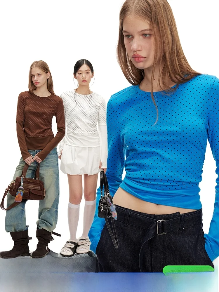 DNT Retro Polka Dot T-Shirt round Neck Casual Base Layer Top Spring Universal Fit Long Sleeve Soft Comfortable Cotton Blend
DNT Retro Polka Dot T-Shirt round Neck Casual Base Layer Top Spring Universal Fit Long Sleeve Soft Comfortable Cotton Blend