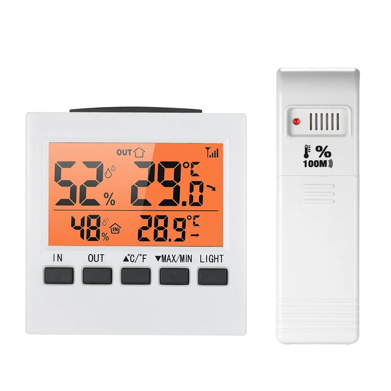 Indoor Outdoor Thermometer Wireless, Battery Powered Weather Station ,100m Distrance Alarm for Vegetable Greenhouse/ Farm /House
Indoor Outdoor Thermometer Wireless, Battery Powered Weather Station ,100m Distrance Alarm for Vegetable Greenhouse/ Farm /House