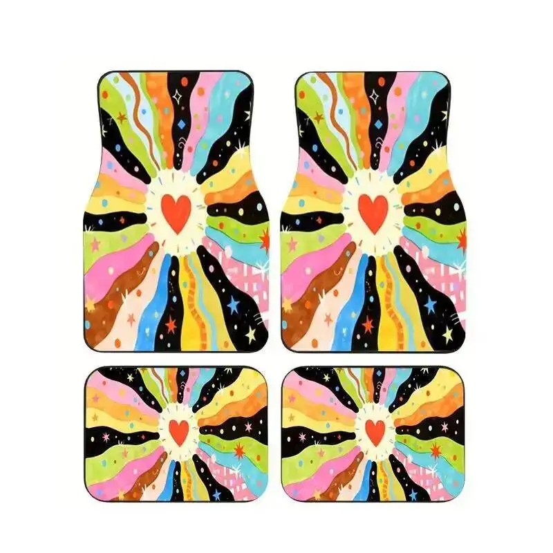4Pcs Colorful Rainbow Heart Print Car Floor Mats Non-Slip Waterproof Universal Foot Pads For Car Interior Suit Sedan SUV Truck
4Pcs Colorful Rainbow Heart Print Car Floor Mats Non-Slip Waterproof Universal Foot Pads For Car Interior Suit Sedan SUV Truck