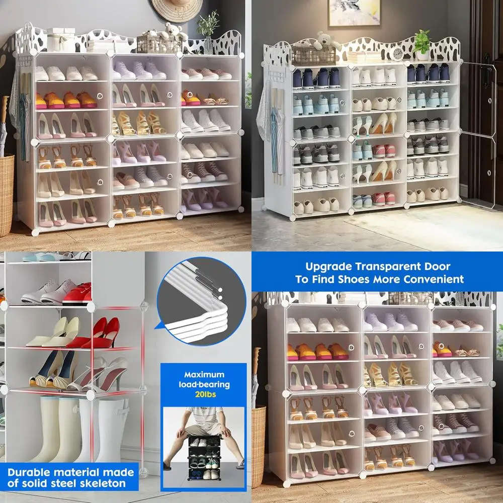 Расширяемый шкаф для хранения обуви с дверцами и крючками для ключей, портативный органайзер на 36-72 пары обуви, белый
Расширяемый шкаф для хранения обуви с дверцами и крючками для ключей, портативный органайзер на 36-72 пары обуви, белый