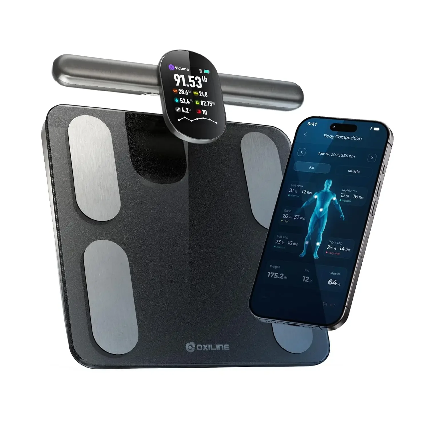 Body Weight Scale Fat Measurement Muscle Mass Bmi Body Composition Electrodes Echo Screen Handle Oled
Body Weight Scale Fat Measurement Muscle Mass Bmi Body Composition Electrodes Echo Screen Handle Oled