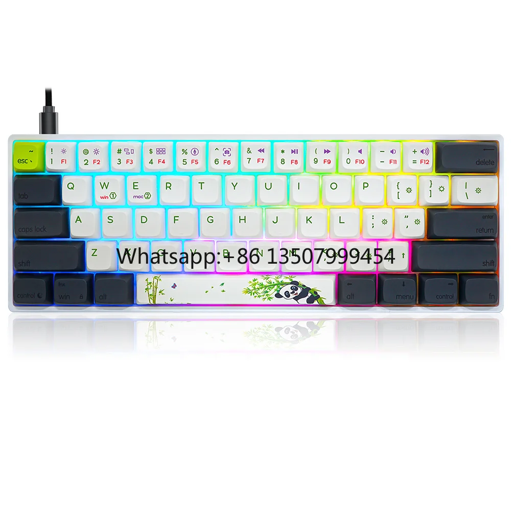 New Product Factory Supplier 60% Keyboard Mechanical Keyboard Panda Keycaps Mechanical Keyboard
New Product Factory Supplier 60% Keyboard Mechanical Keyboard Panda Keycaps Mechanical Keyboard