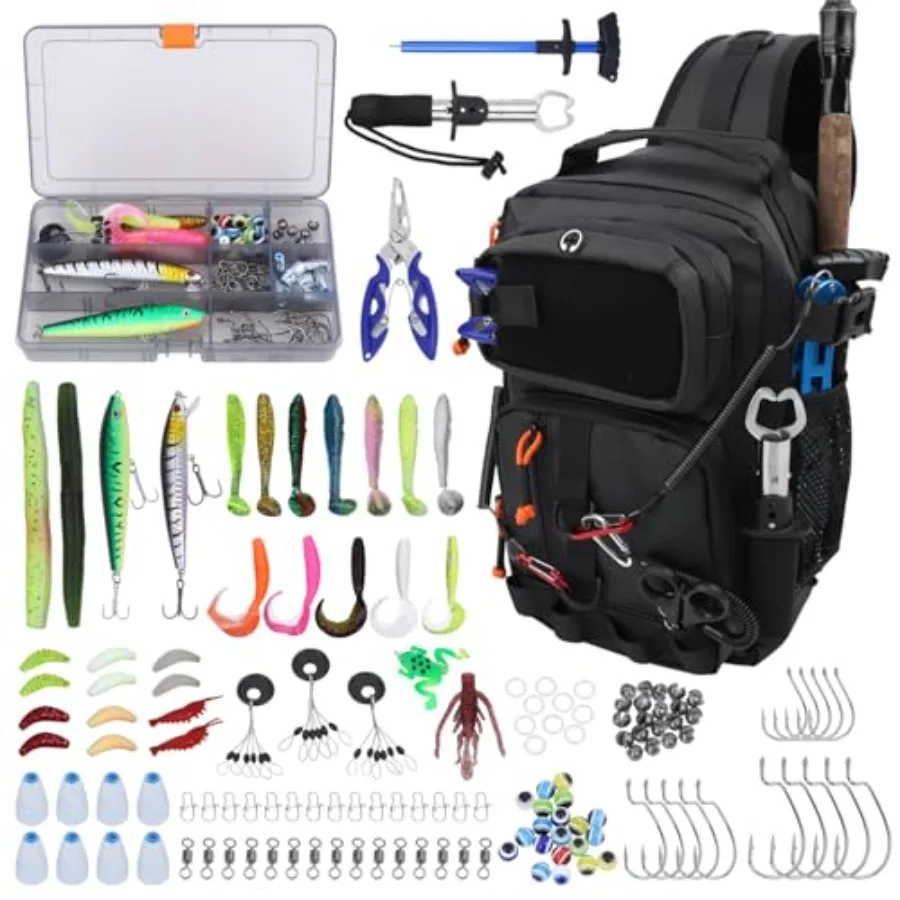 Fishing Backpack with Tackle BoxesWaterproof Fishing Shoulder Bag for Fishing Gear Fish Bag with 136 Pcs Fishing Lures Kit Fish
Fishing Backpack with Tackle BoxesWaterproof Fishing Shoulder Bag for Fishing Gear Fish Bag with 136 Pcs Fishing Lures Kit Fish